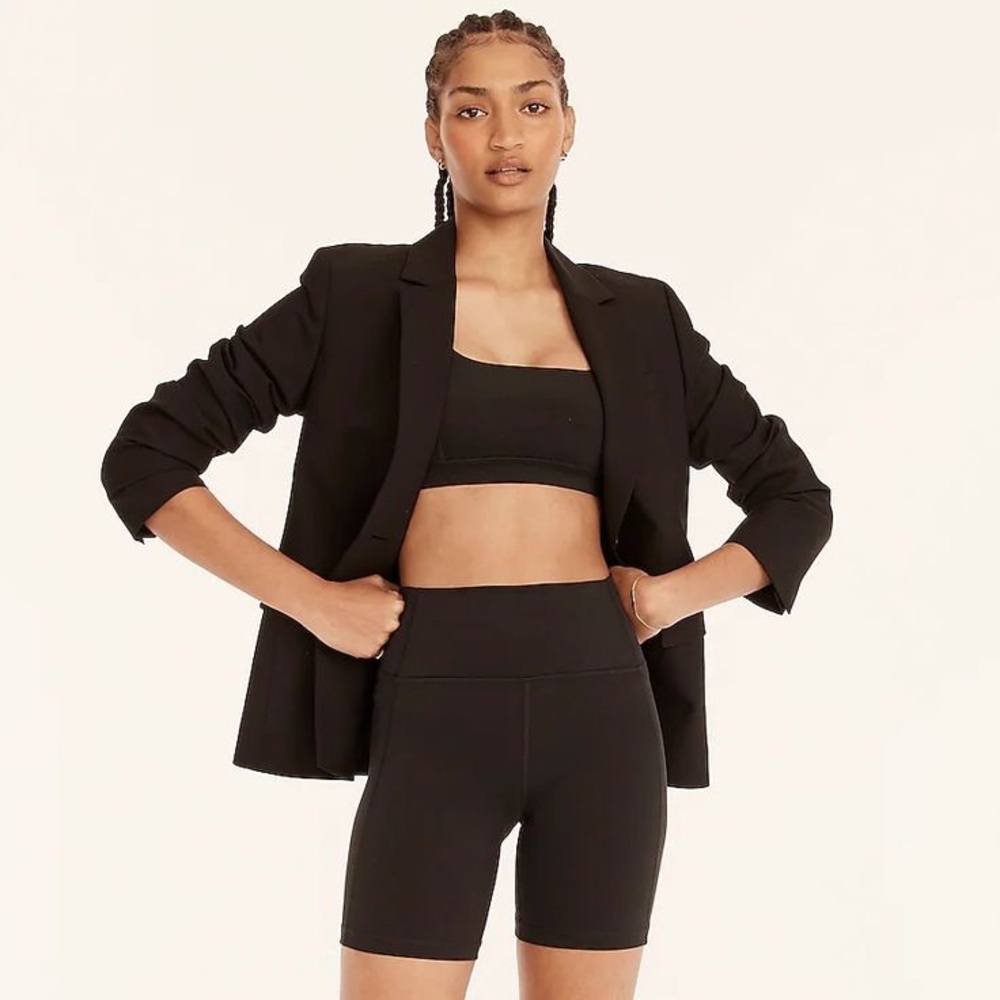 NWT J.Crew Cloudstretch High-Rise Bike Shorts in Black